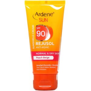- ضد آفتاب رژوسول SPF90 برای پوست های معمولی و خشک (بژ هلویی)