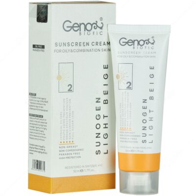 - کرم ضد آفتاب پوست های چرب SPF50 سانو ژن (بژ روشن)