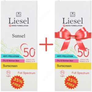 ضد آفتاب پوست خشک - ضد آفتاب سانسل پوست خشک و نرمال +SPF50 بژ روشن T1