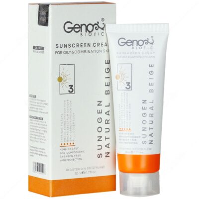 - کرم ضد آفتاب پوست های چرب SPF50 سانو ژن (بژ طبیعی)