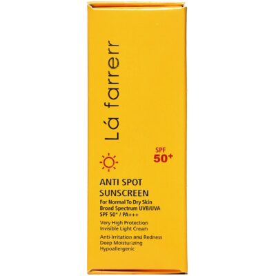 ضد آفتاب پوست خشک - کرم ضد آفتاب ضدلک بی رنگ پوست خشک و معمولی +SPF50